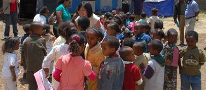 Susan Wong in Ethiopia Visiting a Kindergarten March 23, 2008